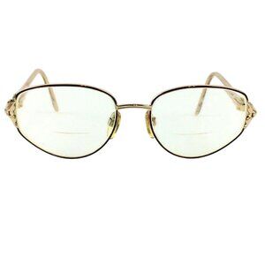 Luxottica 2518 Eyeglass Frames Goldtone Brown Made In Italy 52 17 130